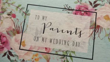 Letter to Parents at the Wedding