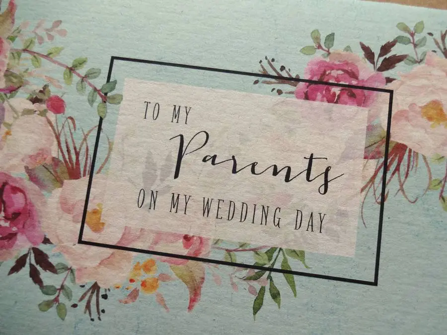 Letter to Parents at the Wedding